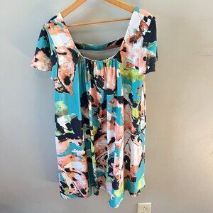 Anthropologie Tt‎ Collection Abstract Print Swing Dress- Size S